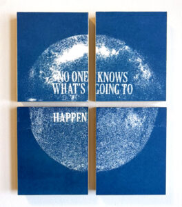 4 panel-cyanotype with text and image
